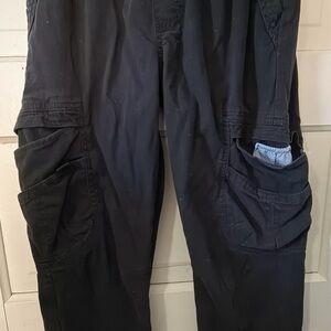 Boy’s Wrangler solid black wash denim jeans. Carpenter style. Elastic waist.